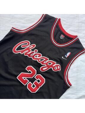 Nike Chicago Bulls Michael Jordan #23 Jersey Black Men’s Large +2 NBA 90s Vintag